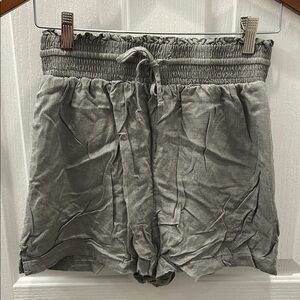 Dex Gray High Waist Shorts with Adjustable Fit